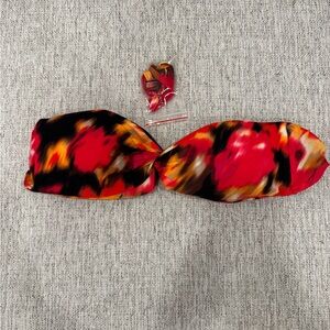 Carmen Marc Valvo Vibrant Multicolor Strapless Bikini Top